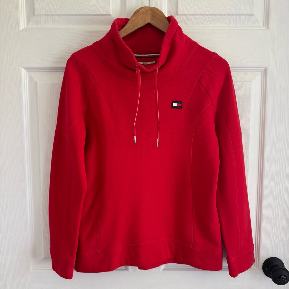 Tommy Hilfiger Sport Red Funnel Neck Pullover Sweatshirt – Women’s Small
